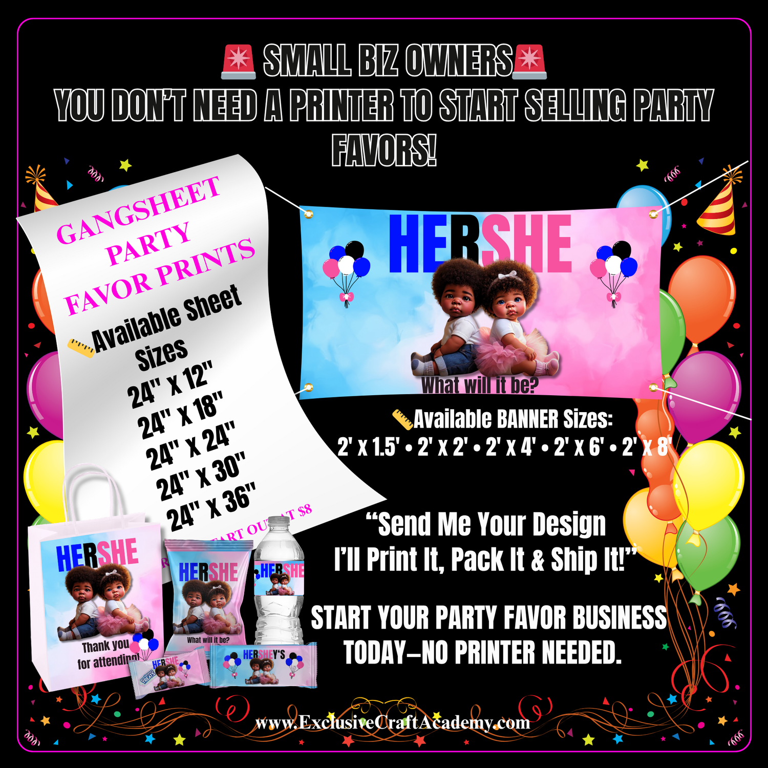 Party Favor Prints & Banners