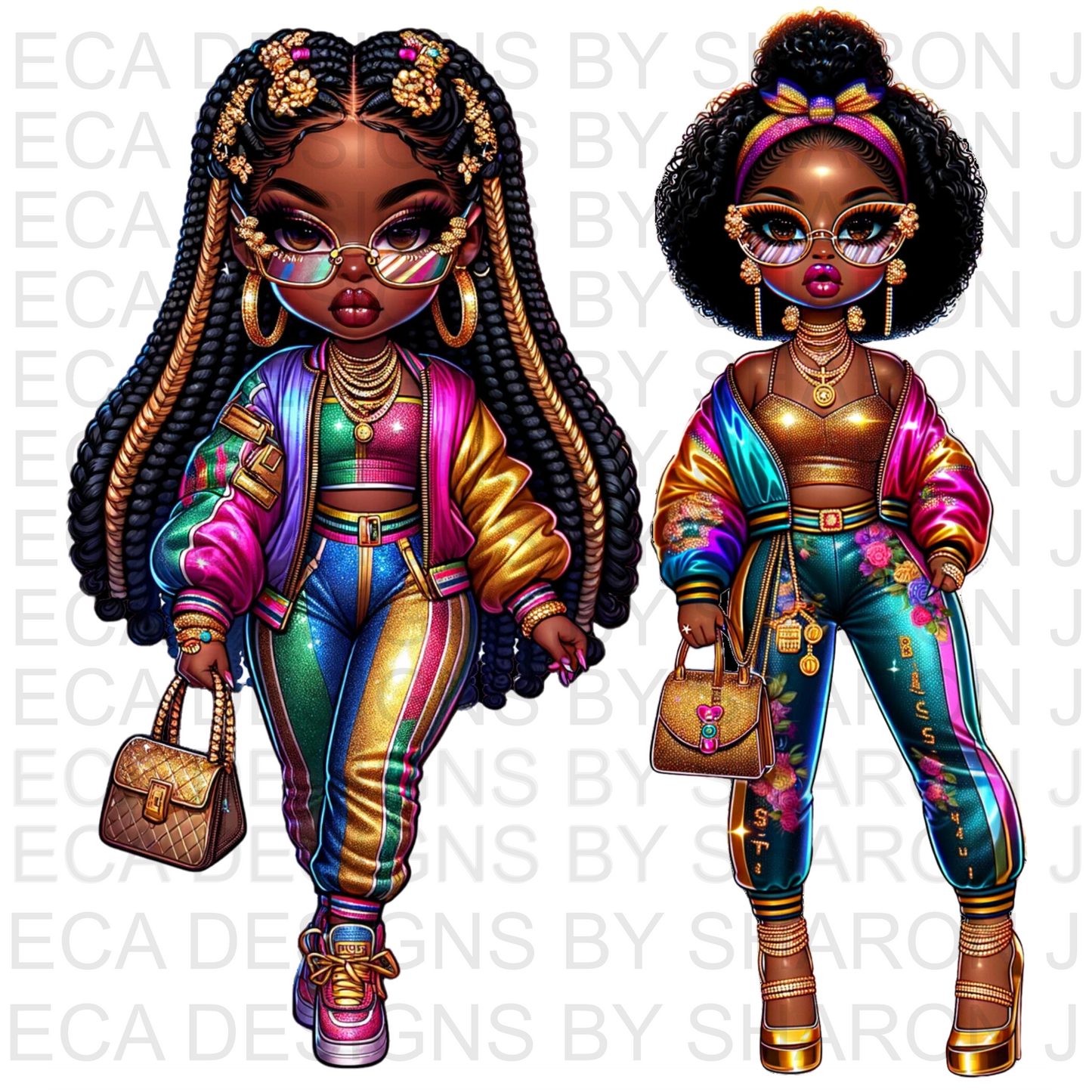 11 Rainbow Girl Set Bundle PNG