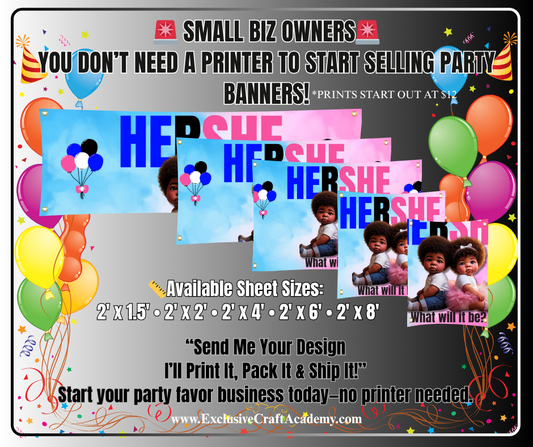 Custom Party Banners – You Send It, We Print It! (Sizes 2' x 1.5'  to 2' x 8')