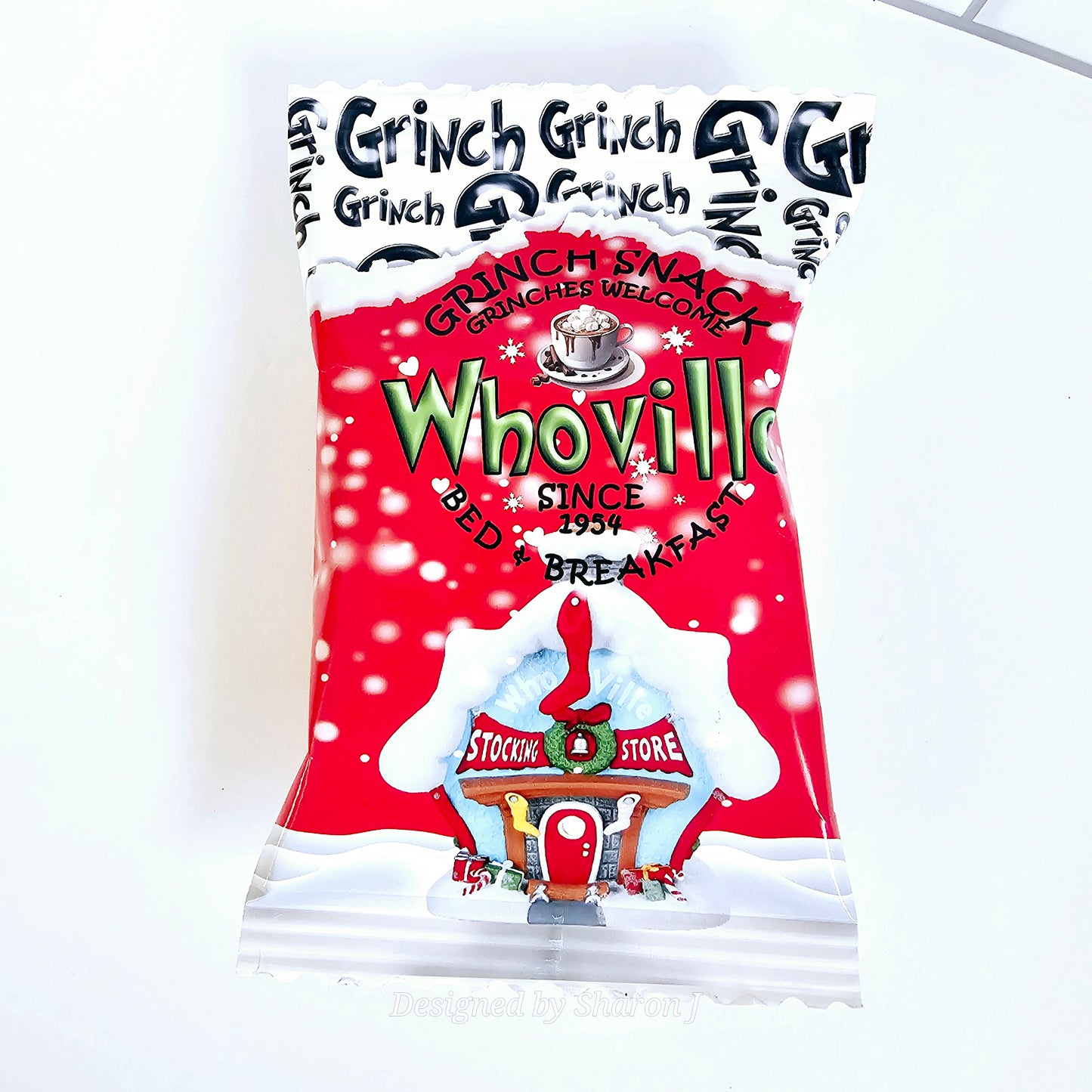 Grinchmas Chip Bag | Snack Pack Wrap PNG