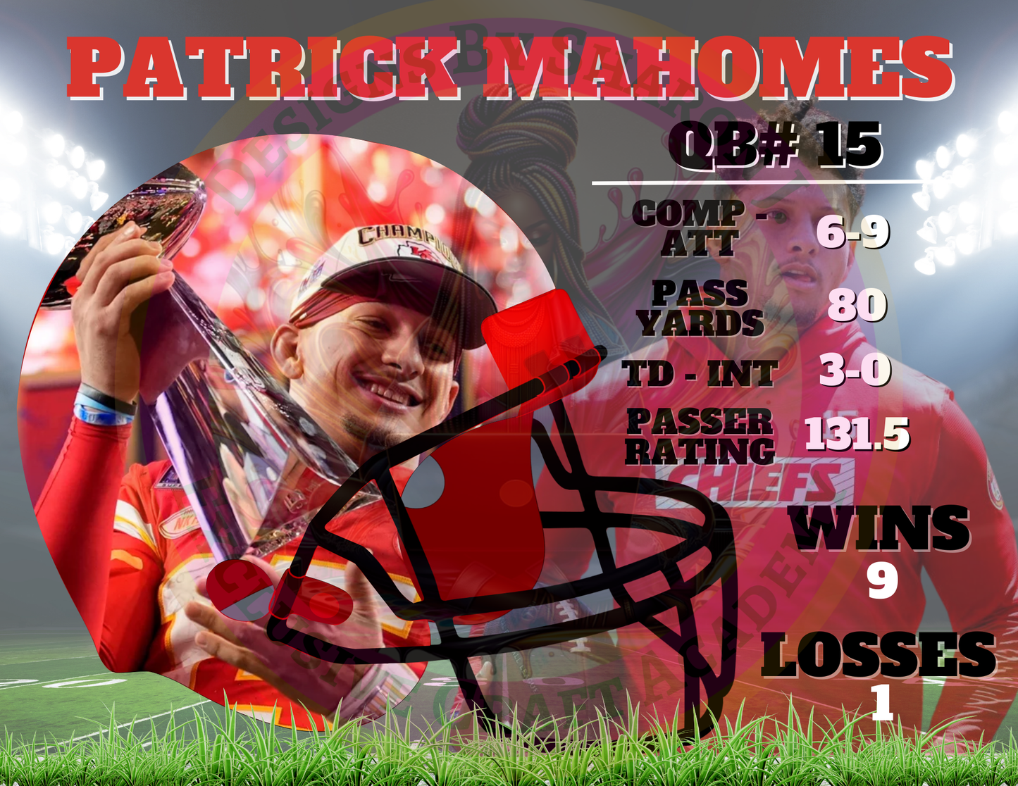 Football & Helmet Photo Frame Canva Template