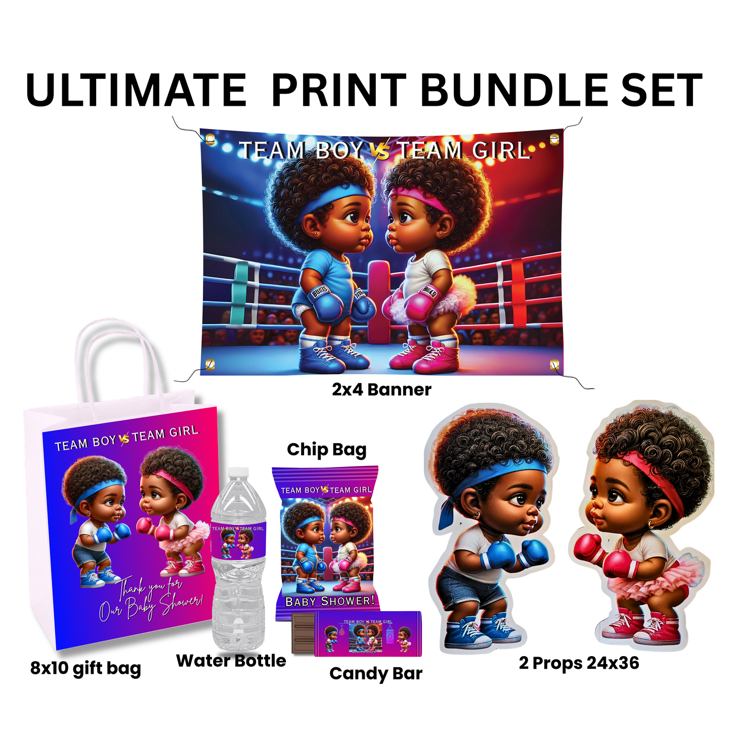 š“Ultimate Print Bundle Favor Set + Banner + 2 Props