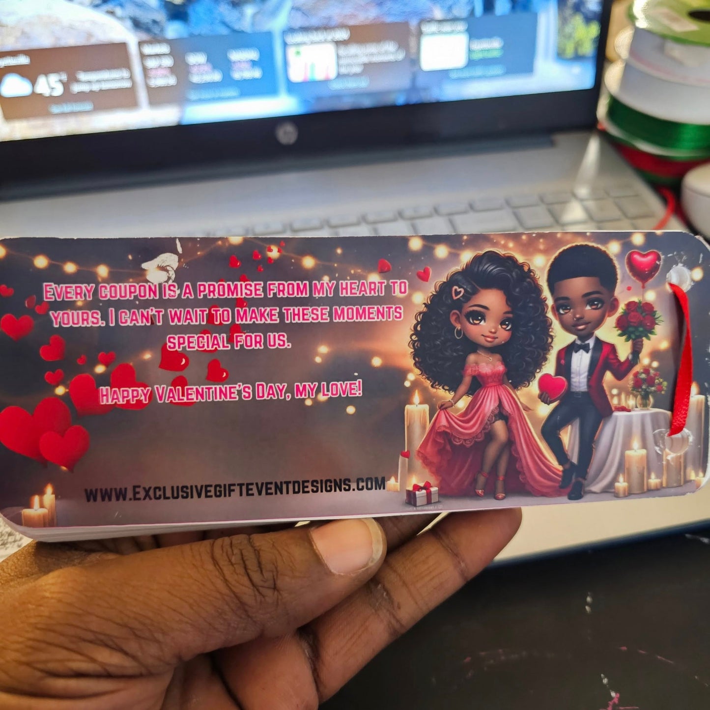 Romantic Valentine's Day Love Coupons - Redeemable Tokens of Love & Fun (Digital Download with Instructions)