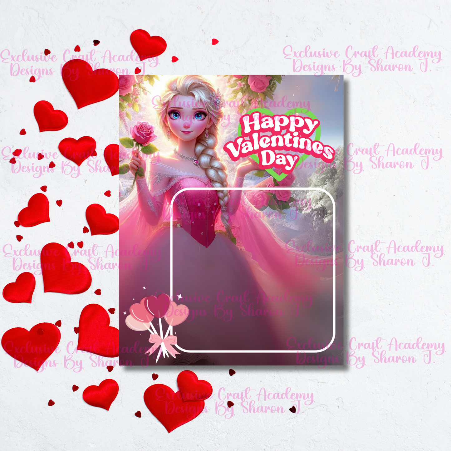 Princess Oversize Valentine’s Card PNG File – Design 1 (8.5 x 11)