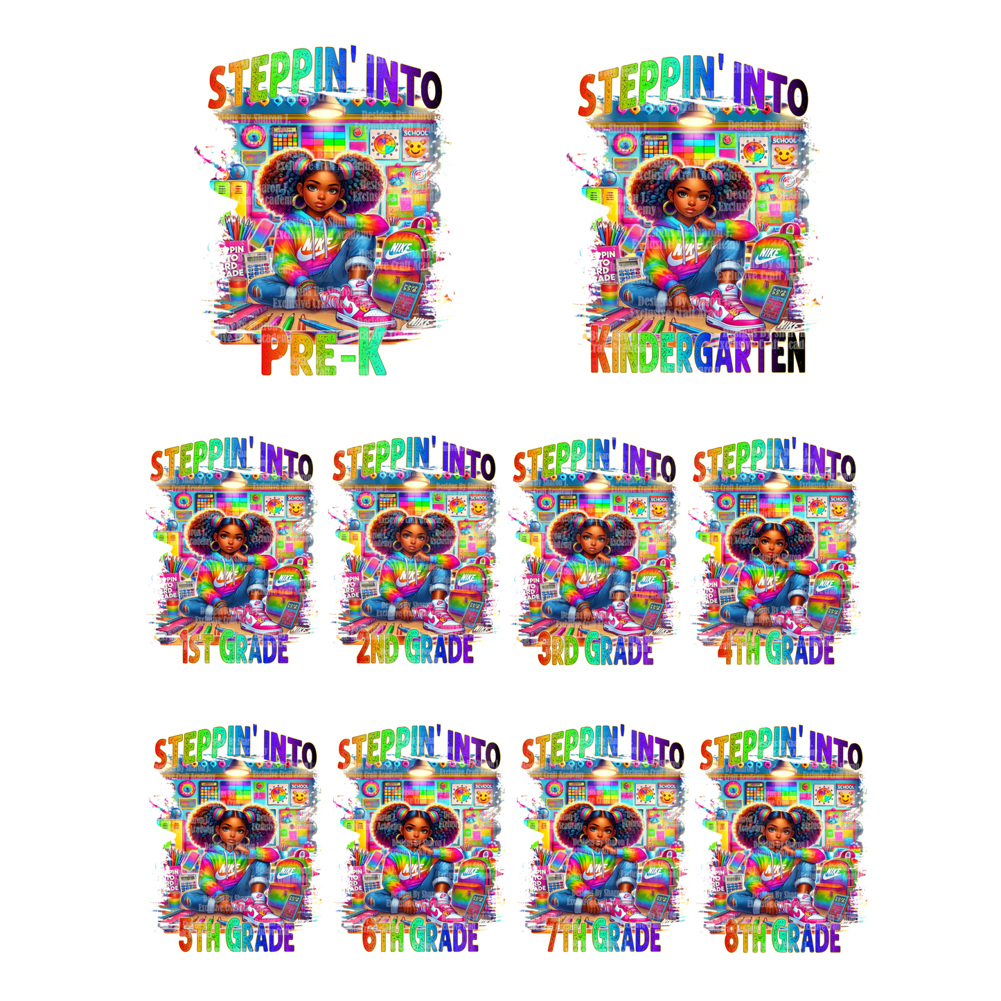 Back to school Steppin into Bundle of 10 PNG