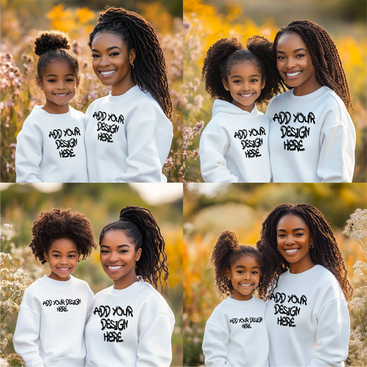 Custom Mom & Daughter Matching Sweatshirt Mockup