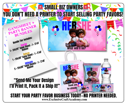 Party Print Bundles – Gang Sheets + Custom Banners (Starter to Ultimate)