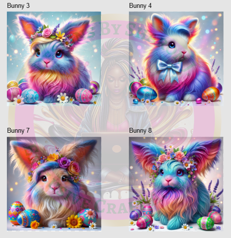 Whimsical Easter Bunny PNG Bundle - Fantasy Sublimation Designs