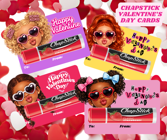 Children’s Valentine’s Day Chapstick Cards – Printable Classroom Card Bundle + Editable Canva Template (Digital Download)