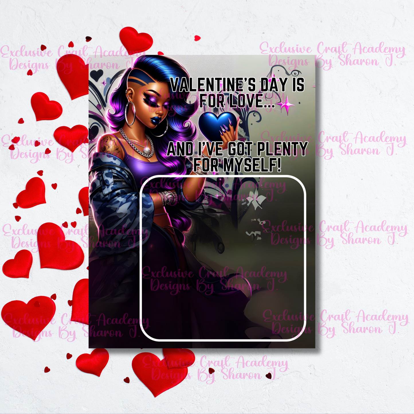 Self-Love Oversize Valentine’s Card PNG File – Design 1 (8.5 x 11)