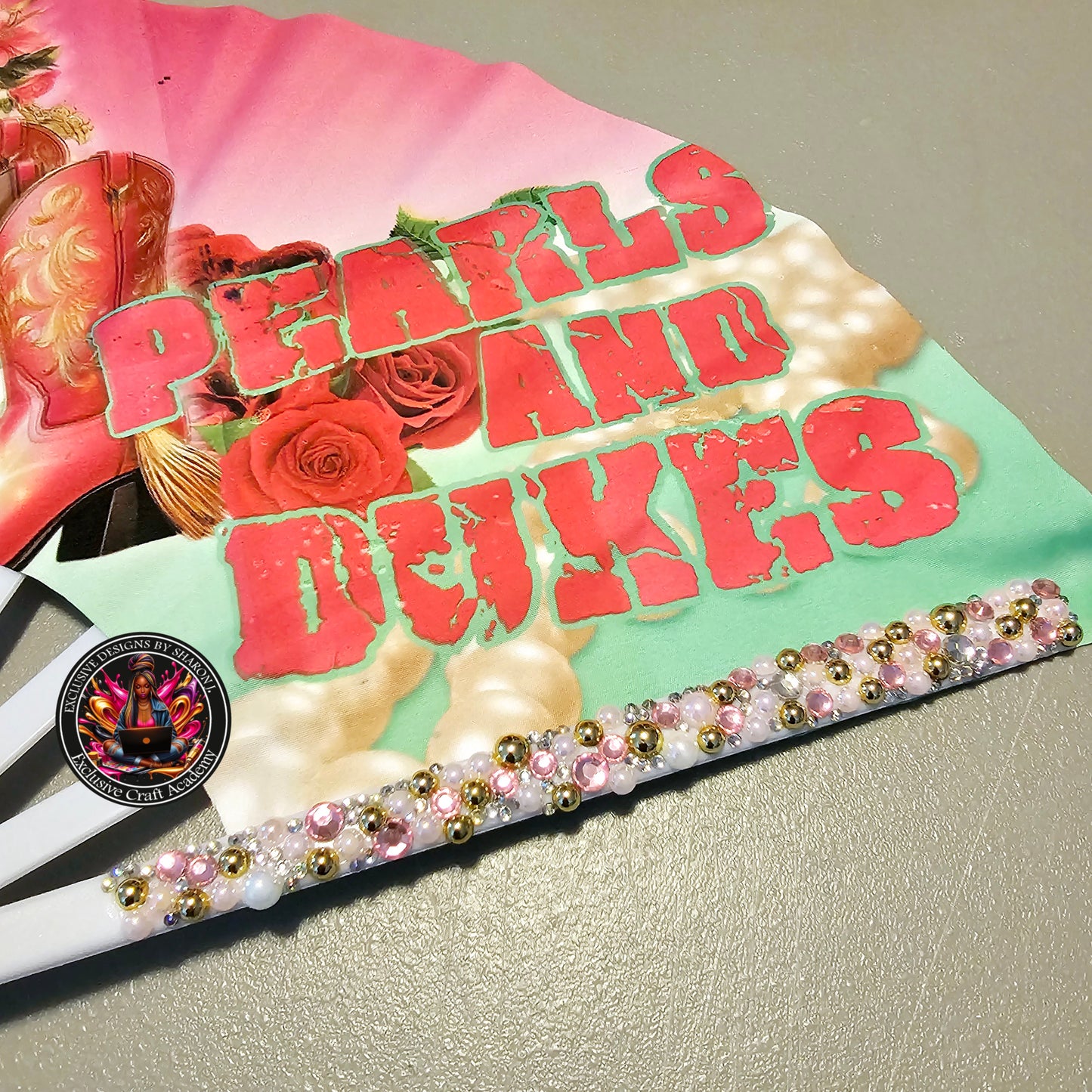13" Clack Handheld Fan Design & Print Canva Template - Ready to Press!