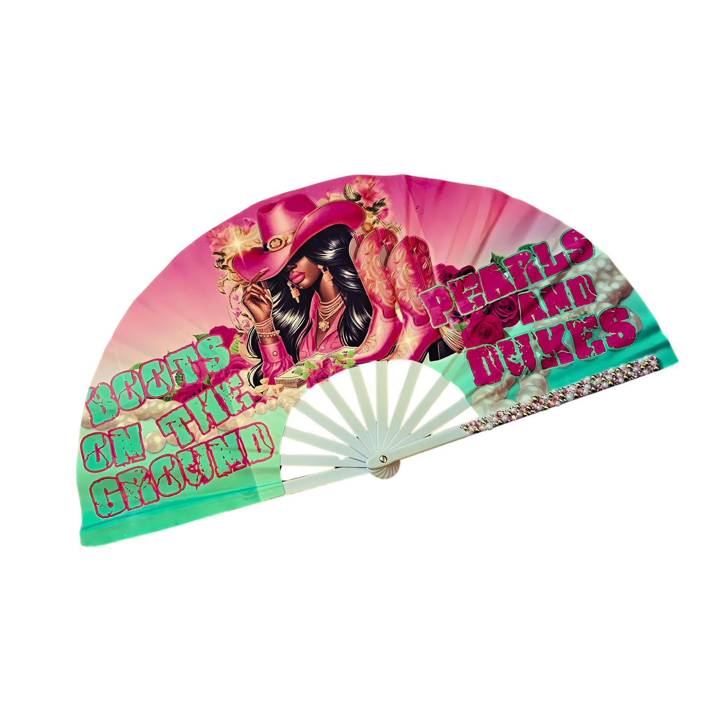 13" Clack Handheld Fan Design & Print Canva Template - Ready to Press!