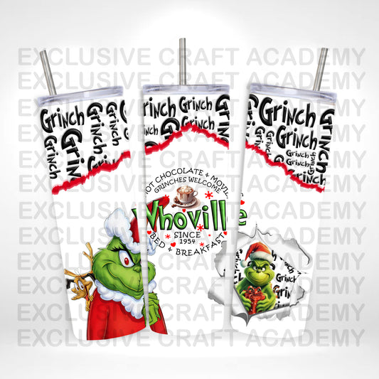 20 oz Grinchmas Tumbler Wrap PNG