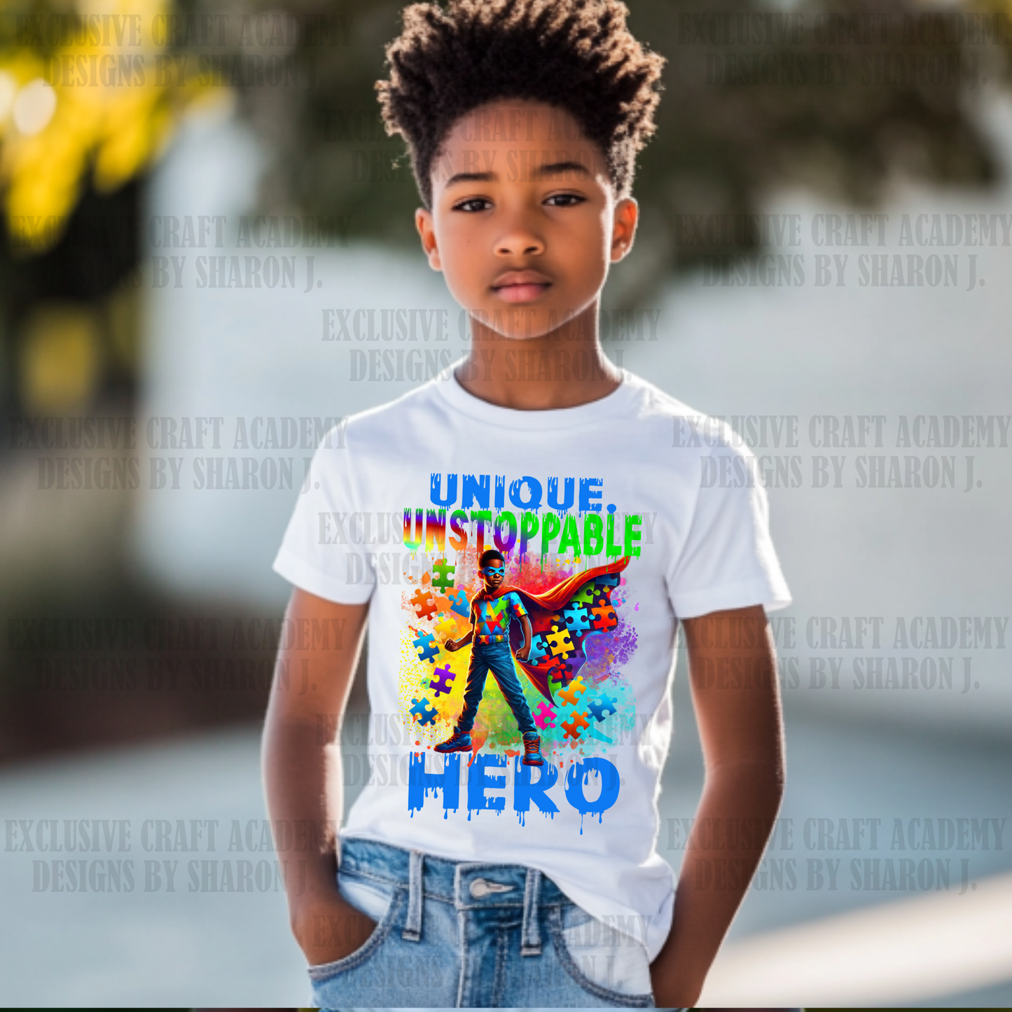 Autism Awareness Hero Boy PNG