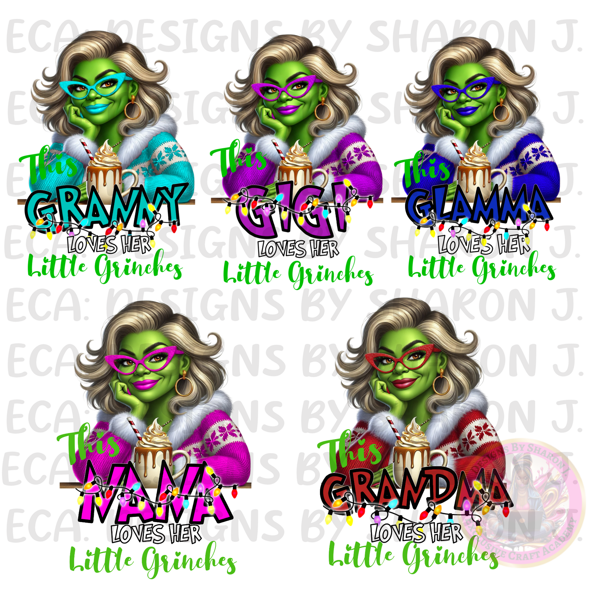 Grandma Grinch Sublimation Files
Christmas PNG Craft Designs
Funny Grandma Christmas PNGs
Holiday Sublimation Designs for Cricut Grammy
Gigi
Glamma
Nana
Grandma