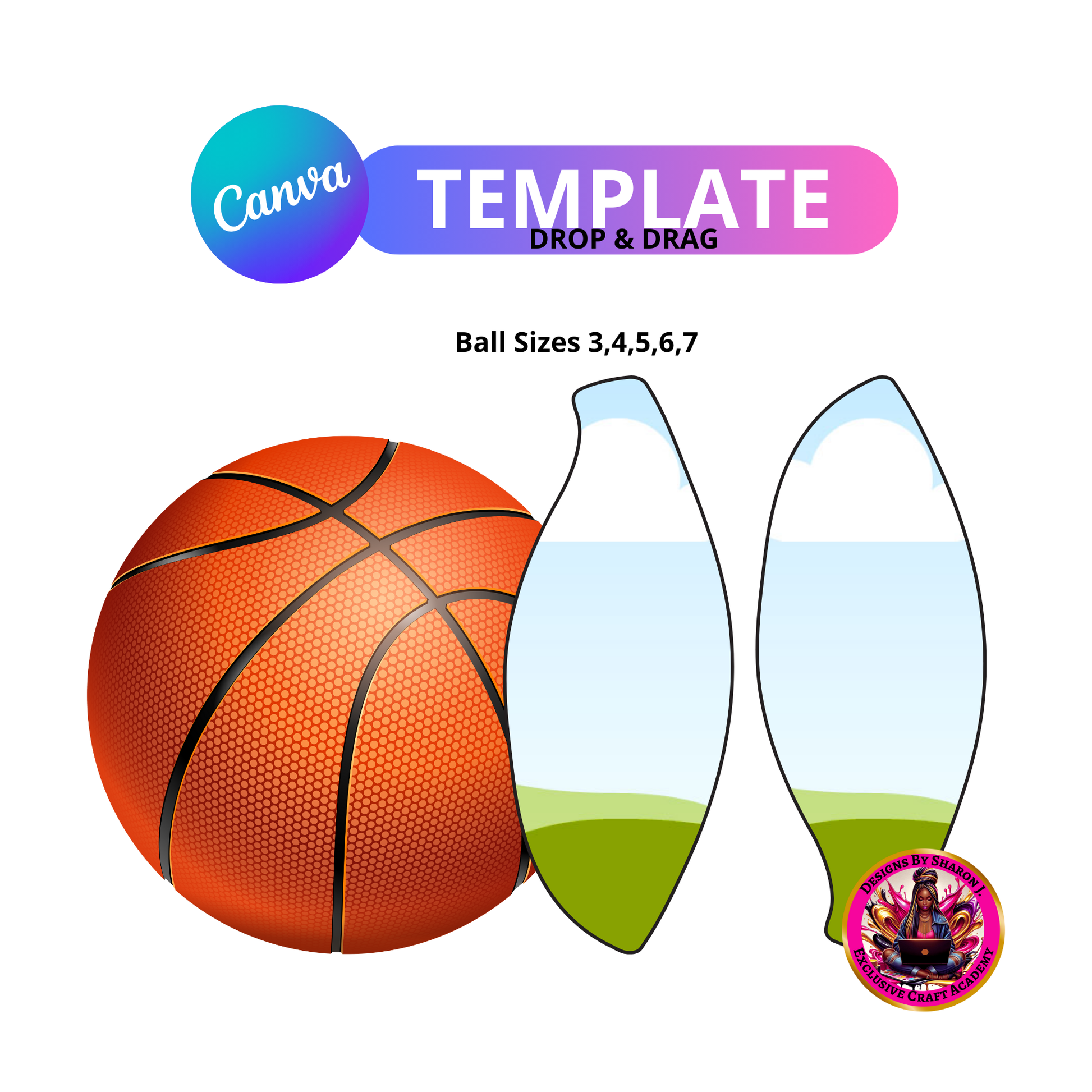 custom basketball template, Canva sports mockup, basketball design template, DIY basketball print, sports ball mockup, basketball branding template, printable basketball panel, sports gift idea, custom team basketball, basketball panel artwork.