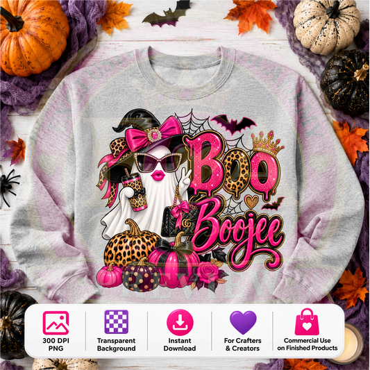 Boo Boojee Halloween PNG Digital Download | Glam Ghost Sublimation DTF Design