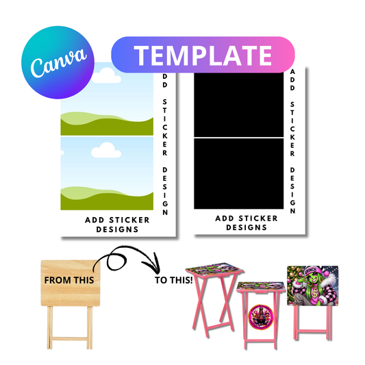 Custom folding TV tray
Print-ready tray design
Walgreen/CVS tray template
Folding table customization
Sticker design for trays
Canva Template