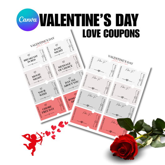 Valentine’s Day Love Coupons – Editable Canva Template (Printable Digital Download)