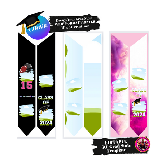 Canva 60" Grad Stole Template