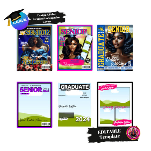 Canva Graduation Magazine Covers Template