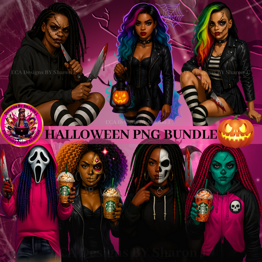 🎃 Halloween PNG Bundle – 7 Spooky & Stylish Designs for Sublimation 🎃| Vibrant PNG Design Files for Sublimation or DTF