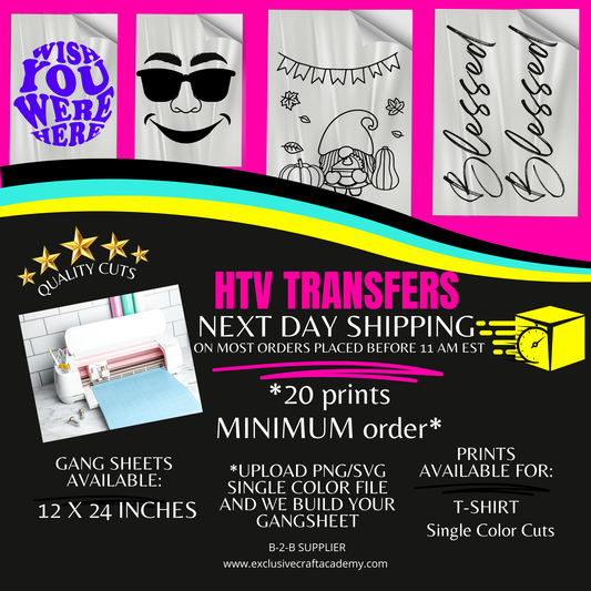 Custom HTV svg Gang Sheet Transfers – Available in 12x24, 12x12, and 8x10 Sizes