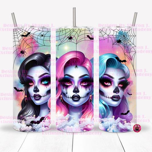 Haunted Beauties Ready to Press Sublimation Tumbler Wrap Transfer