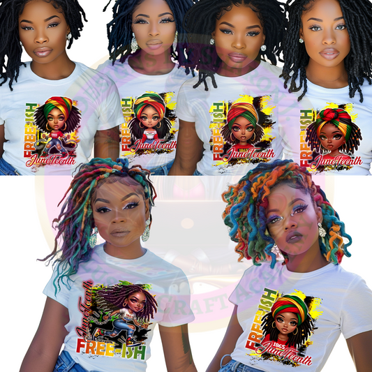 🖤 Juneteenth T-Shirt Design Bundle – 12 High-Quality PNGs + Mockups (300 DPI)