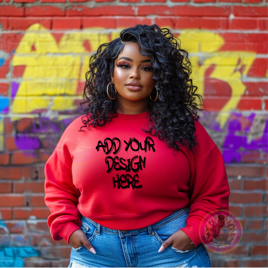 Curvy Sweatshirt Mockup - Digital Download for Apparel Designers