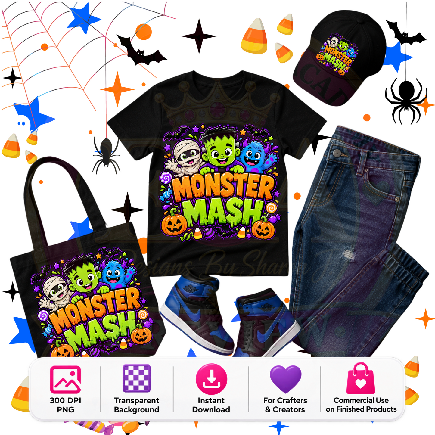 Monster Mash Halloween PNG Digital Download | Cute Monster Sublimation DTF Design