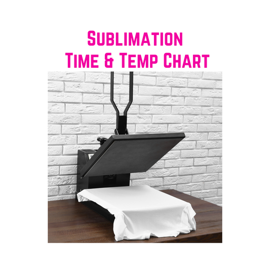 Sublimation Time and Temp Chart