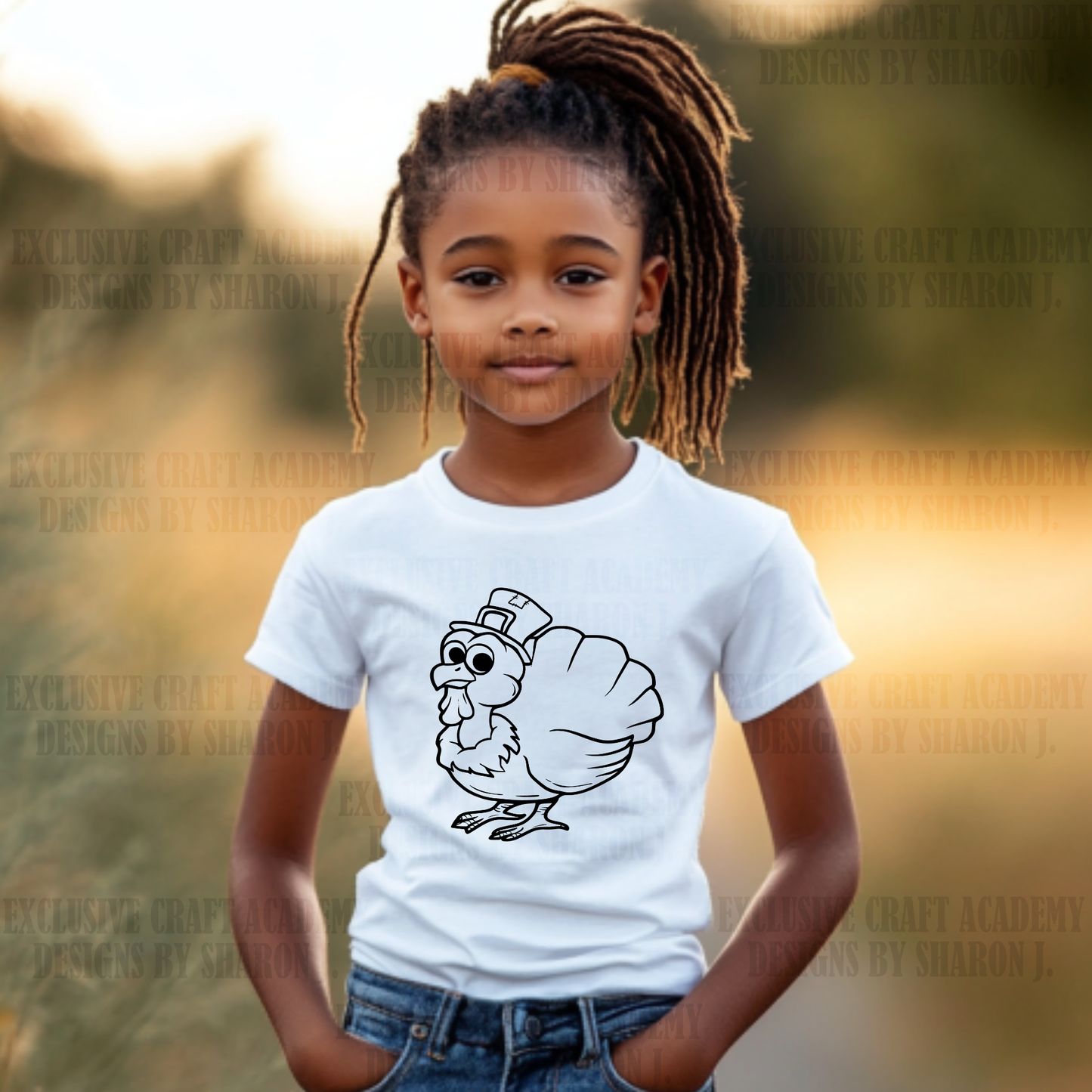 Adorable Thanksgiving Turkey SVG & PNG Files – Perfect for Kids’ T-Shirts