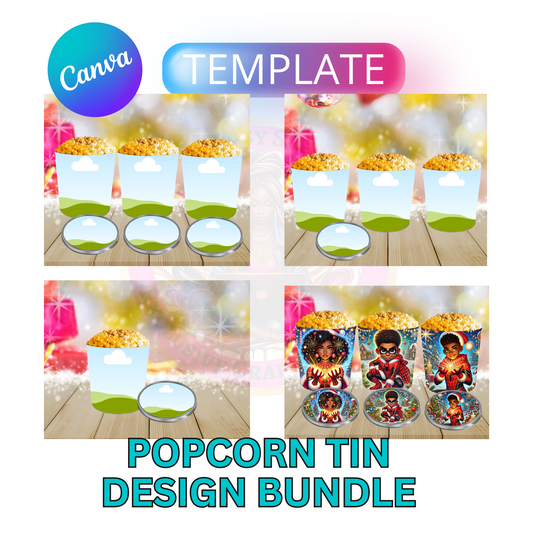 Canva Popcorn Tin Mockup Templates – Perfect for Holiday and Custom Branding