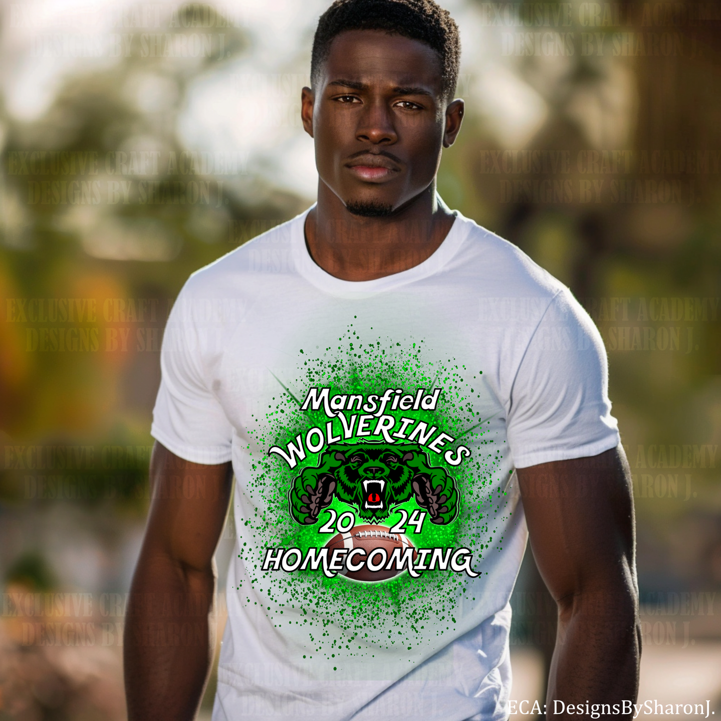 Mansfield Wolverines, 2024 Homecoming, digital t-shirt design, Wolverine mascot, school spirit apparel, Mansfield High School, homecoming football, custom apparel design, PNG download, high school homecoming gear.