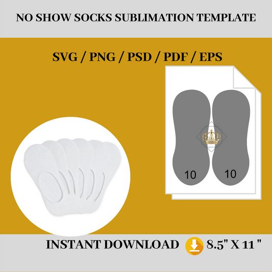 No show Sock Jig Template for Sublimation size10