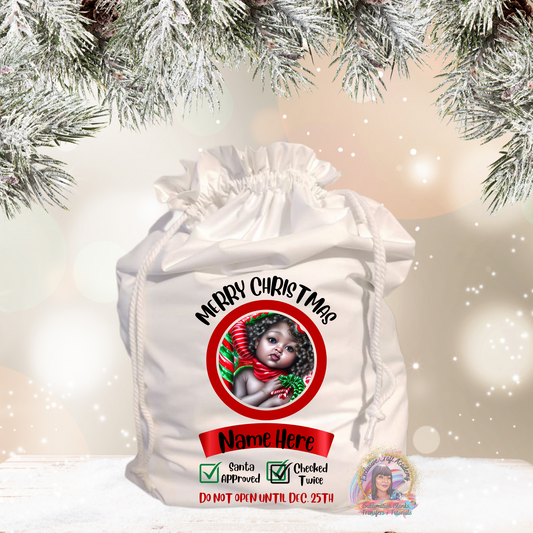 MELANIN BABY SANTA SACK PNG FILE