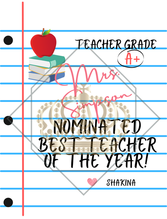 Teacher Appreciation Bag Label Design PNG