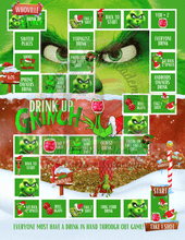 Load image into Gallery viewer, Drink up grinches blank board game, grinch board game, christmas board game