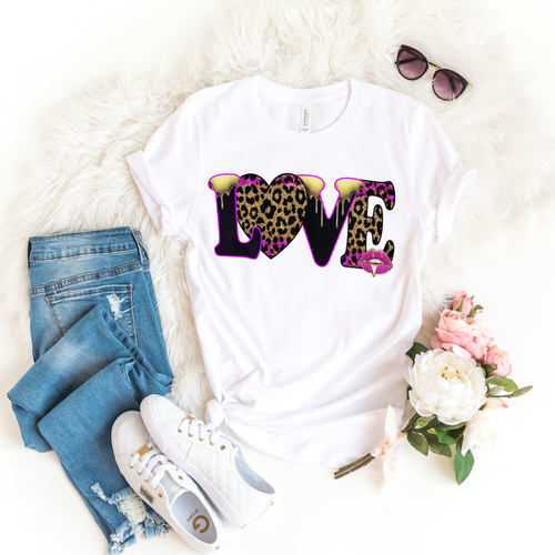 Leopard Print Love, Sublimation Transfer Ready To Press